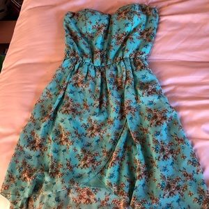 Teal floral dress